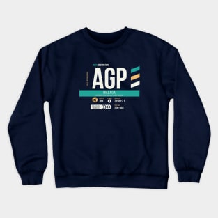 Malaga (AGP) Airport Code Baggage Tag Crewneck Sweatshirt